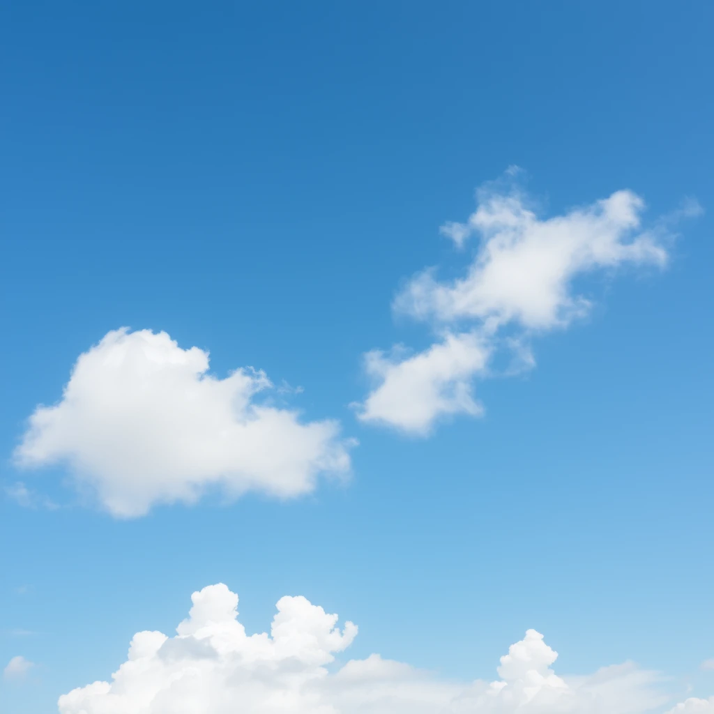 blue sky, wind, summer, a lot of white cloud