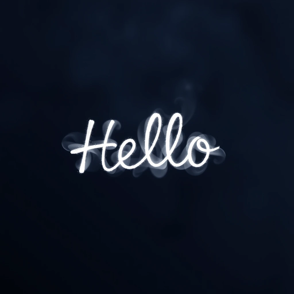 pure background, write the word hello using smoke
 - Image