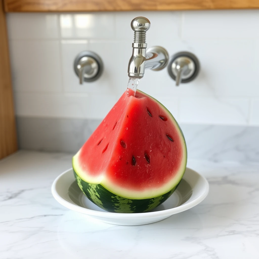 Watermelon with a tap