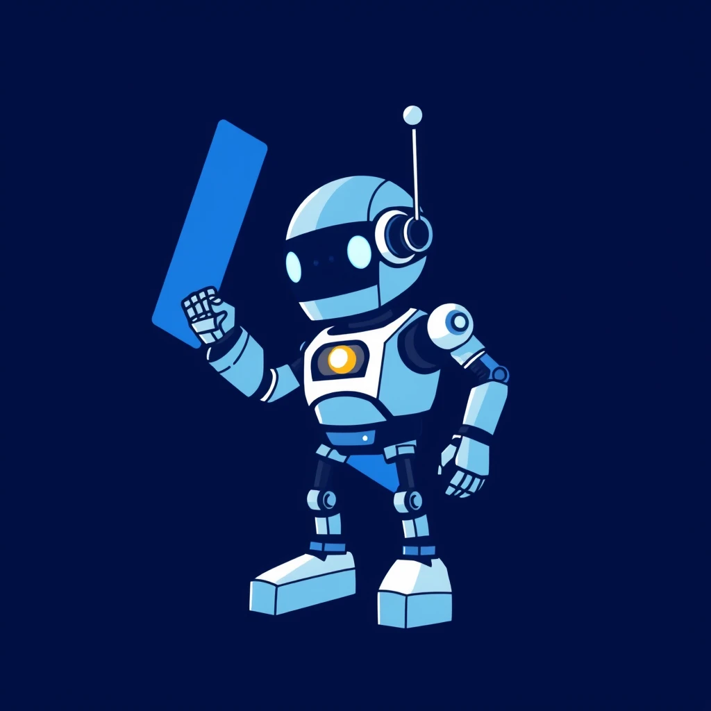 "LD" blue logo with a robot - Image