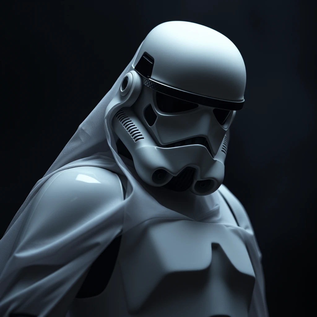 a ghost like stormtrooper, dark backgroud - Image