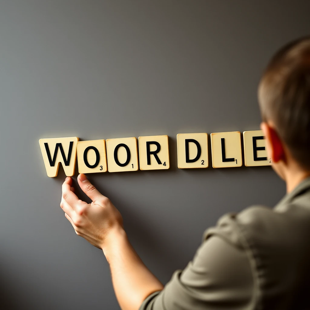 A person plays "Wordle"