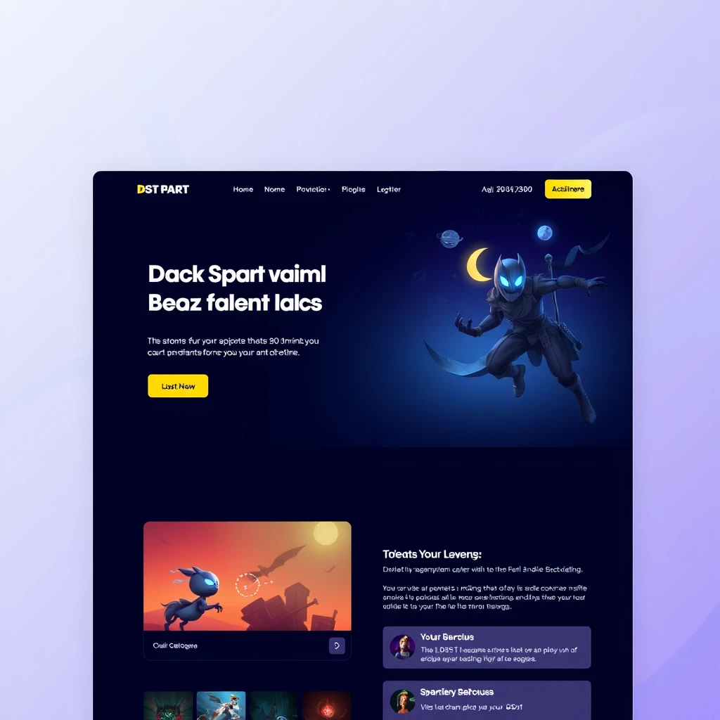 A landing page design for DST game hosting platform. - Image