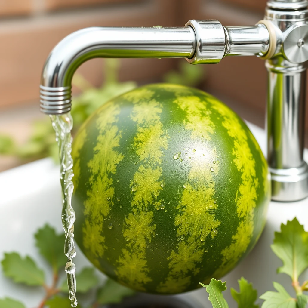 Watermelon sparkling faucet growing - Image