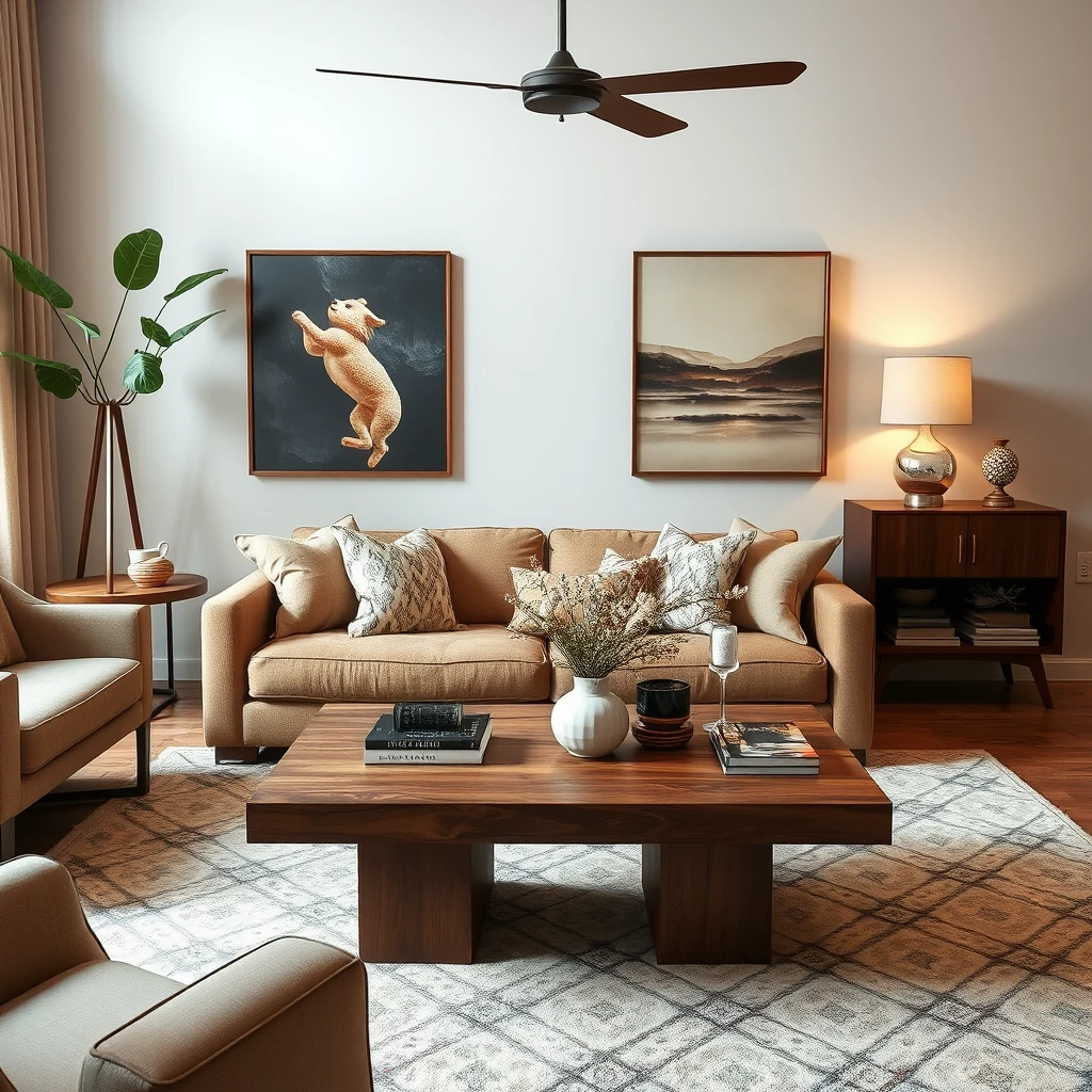 cozy living room coffee table - Image