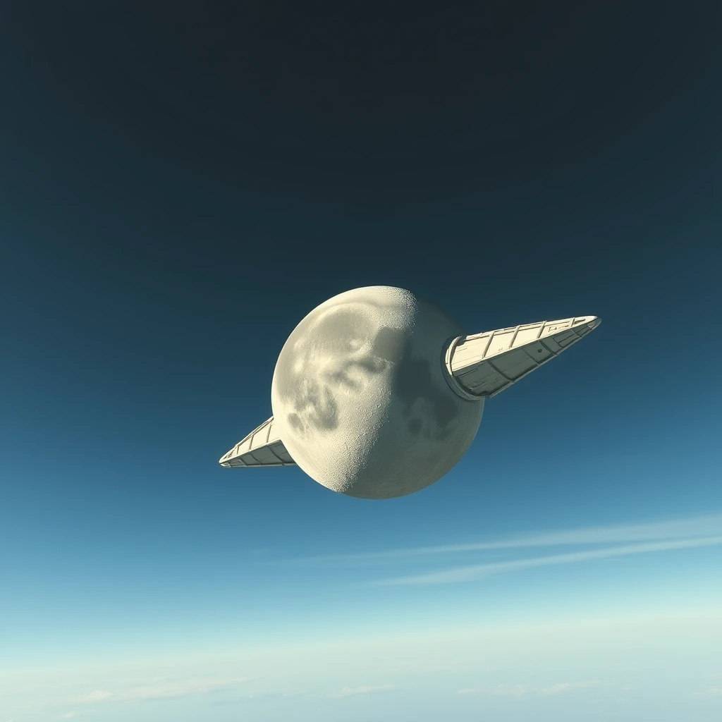 Moon-shaped spaceship - Image