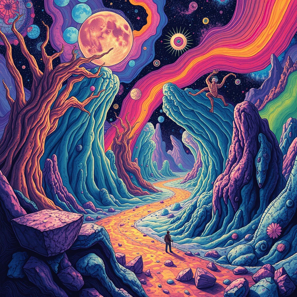 Getting lost in psychedelic wonderlands.