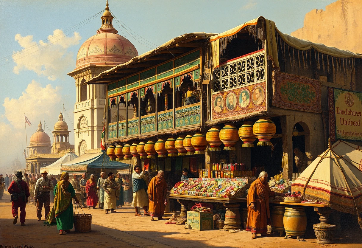 Indian market, highly detailed, Art by Edwin Lord Weeks - Image