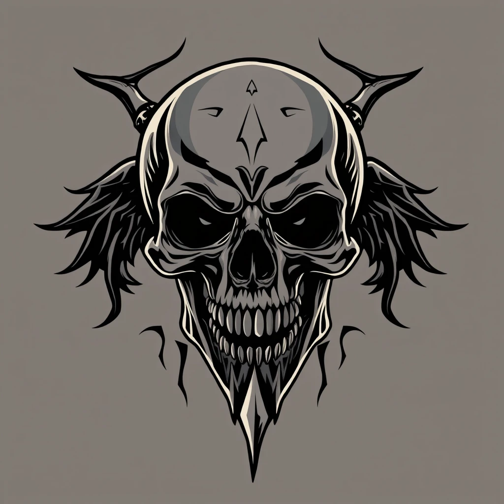 Skull vector heavy metal, t-shirt design art