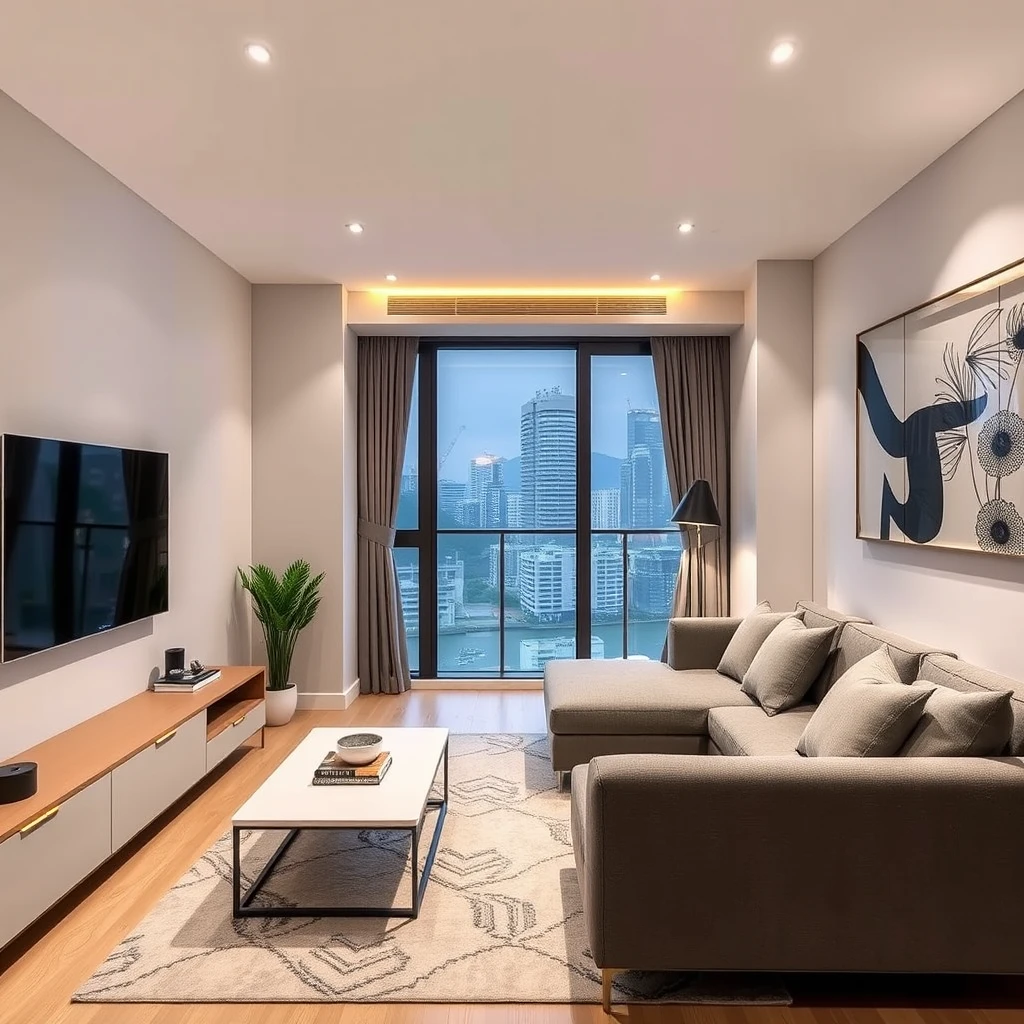 Modern apartment in Hong Kong measuring 380 sqft.