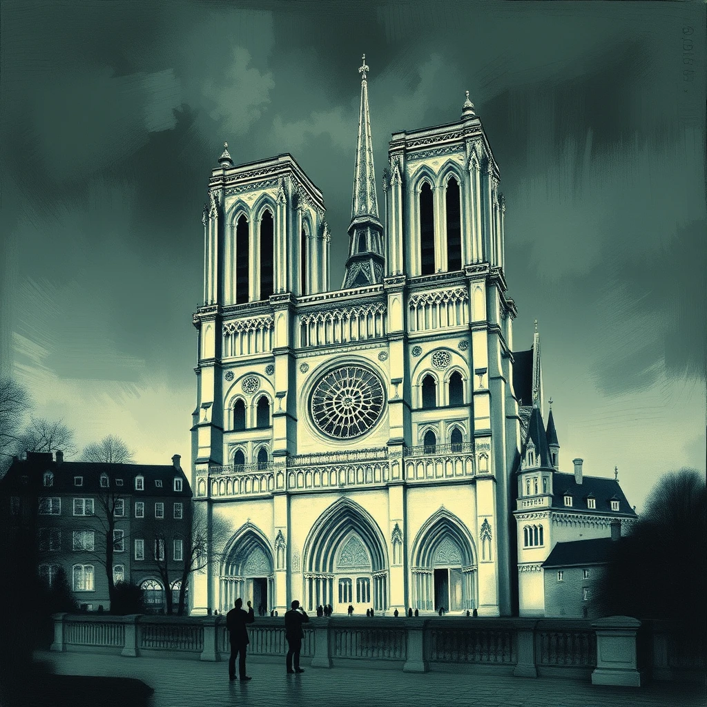 'in the style of Feininger: Notre Dame' - Image