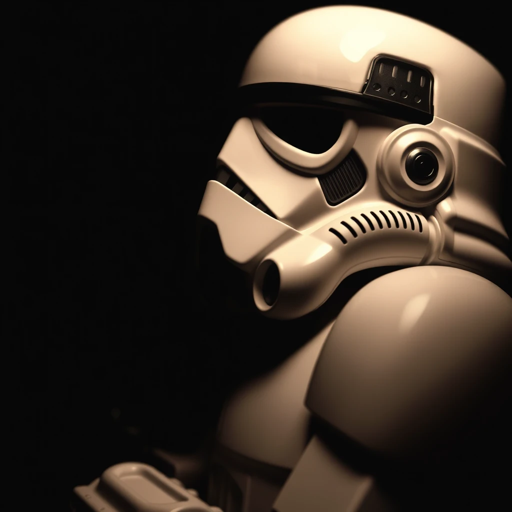 stormtrooper, dark backgroud, small head, cool - Image