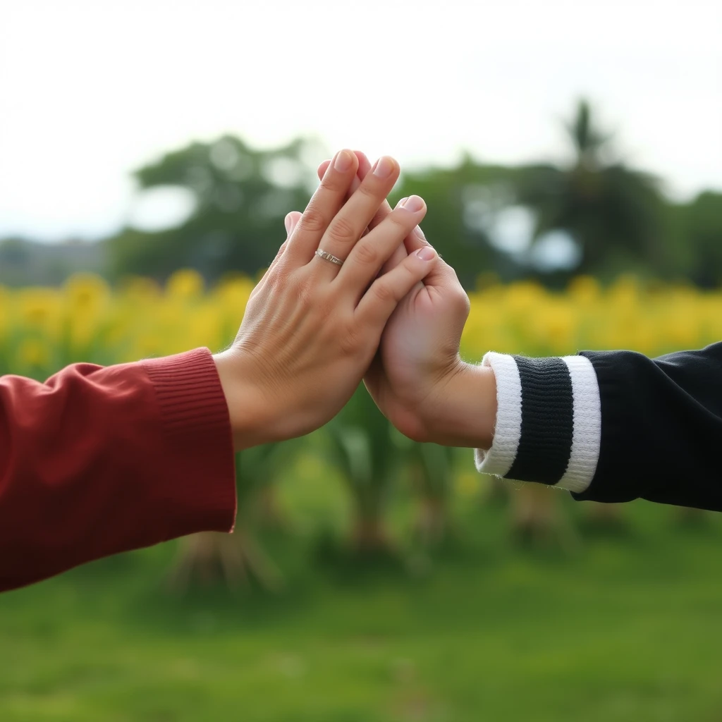 Clasping hands - Image