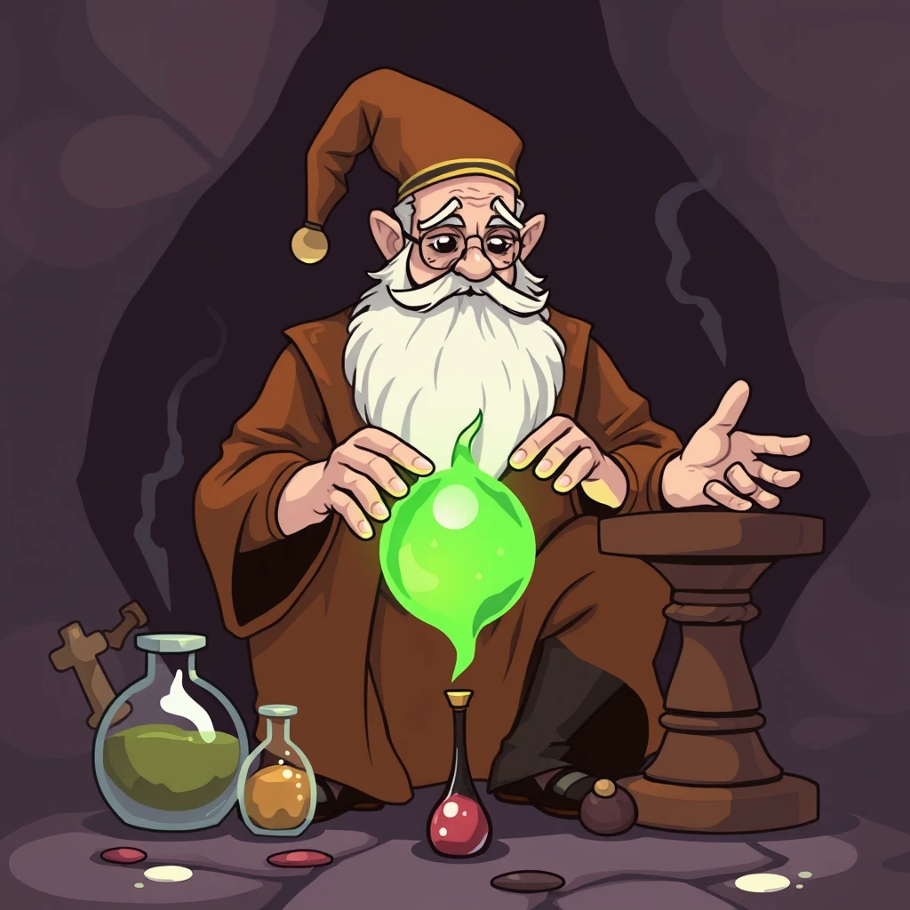 Alchemist divulging pee in search of the philosopher’s stone - Image