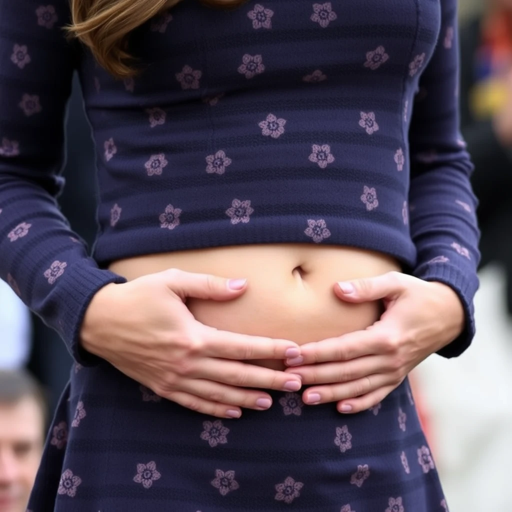 Kate Middleton on her stomach - Image