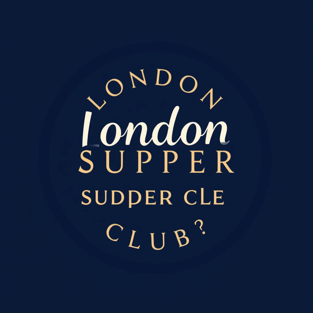 Logo for a club called “London Supper Club”, using dark blue, in a modern style. - Image