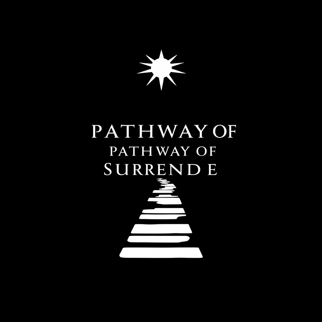 Pathway of Surrender Logo, minimal, black background