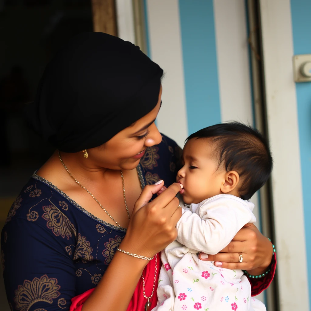 woman feeding baby - Image