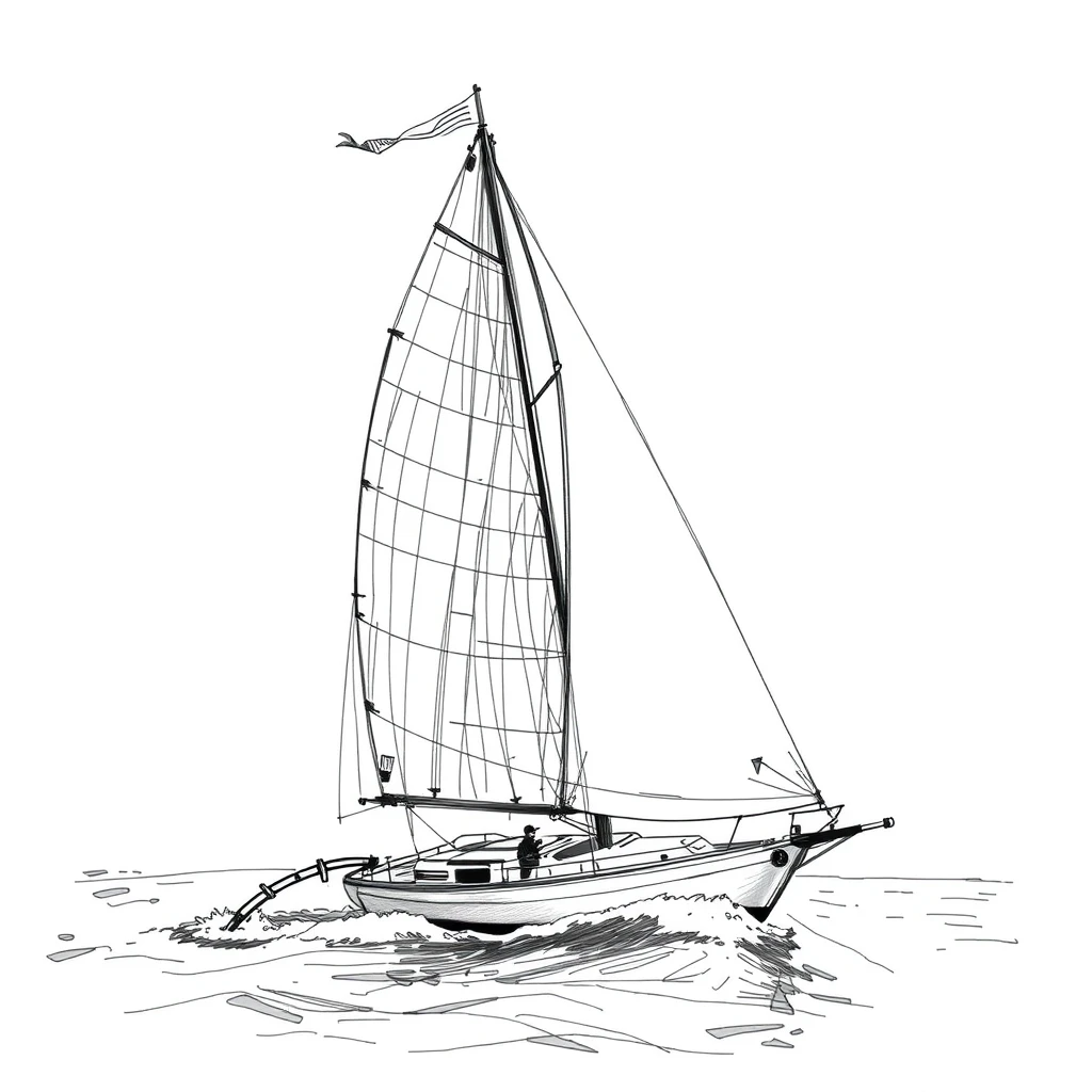 sail with the wind, sketching