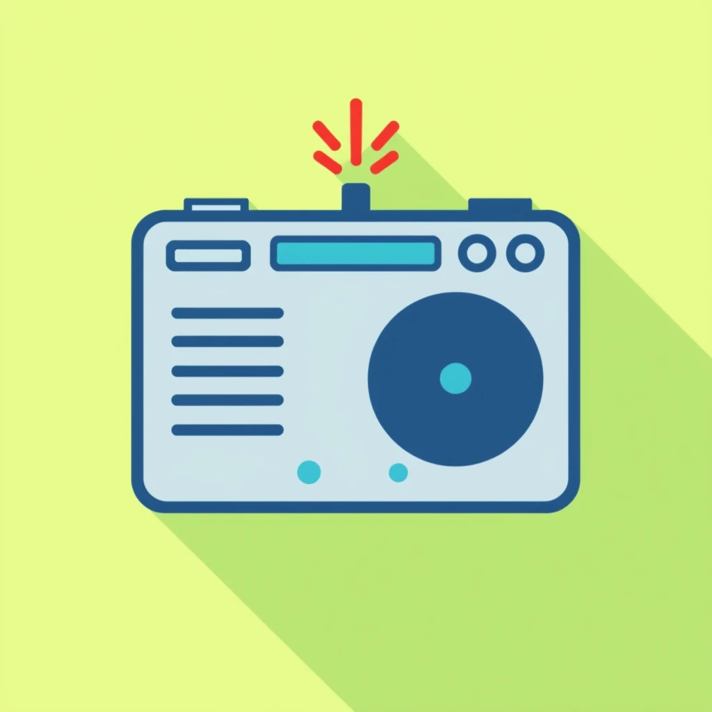 flat svg icon, music player, signal, green and blue, simple glyphs - Image