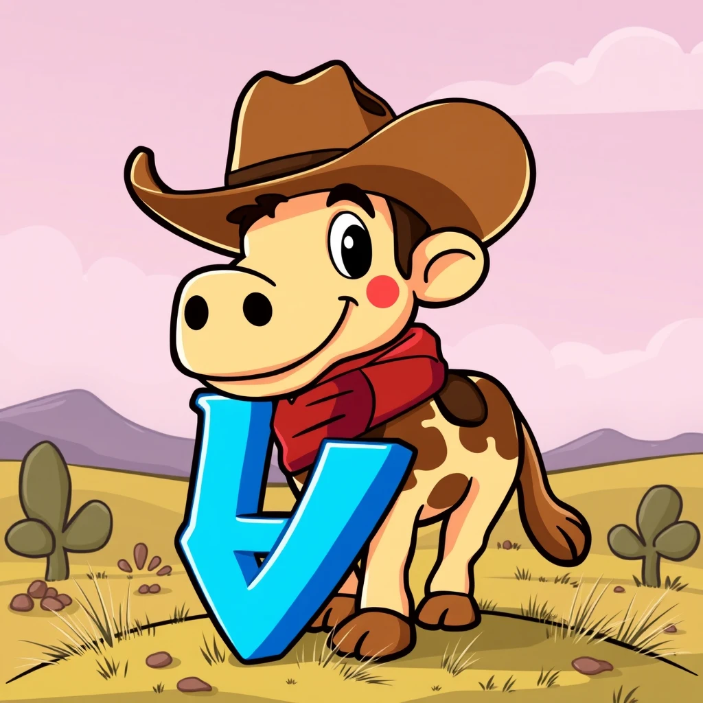 "LD" blue logo in a cartoon cowboy - Image