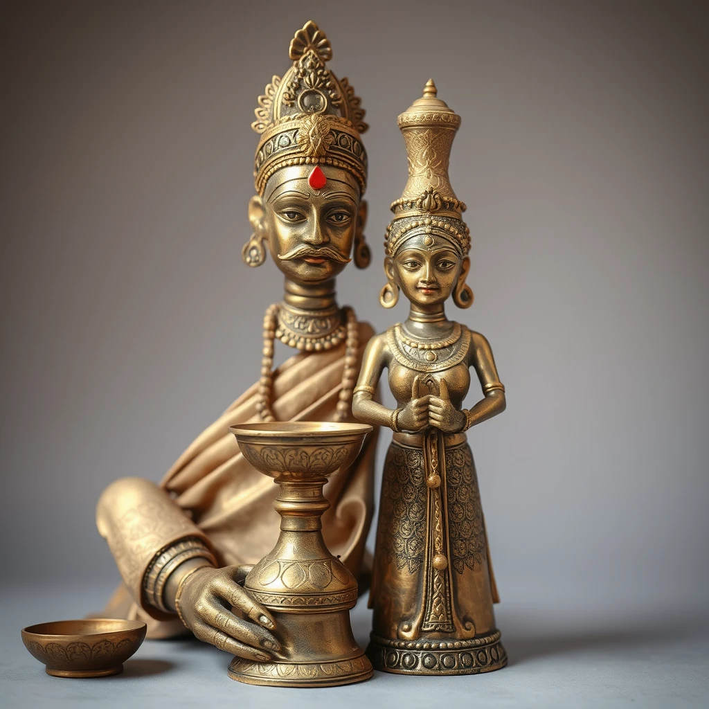 A dhokra brass handicraft of a tribal couple