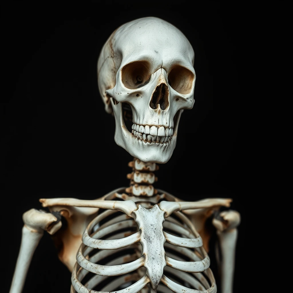 A skeleton with breasts