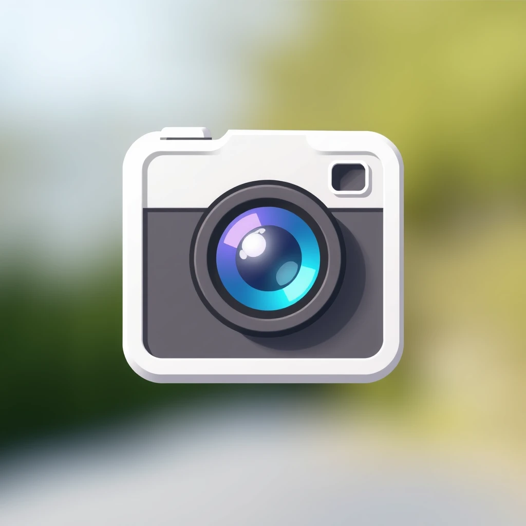 an app icon with flat style camera - Image