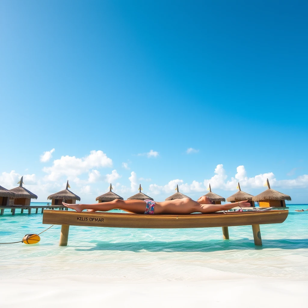 "Sunbathing in the Maldives"