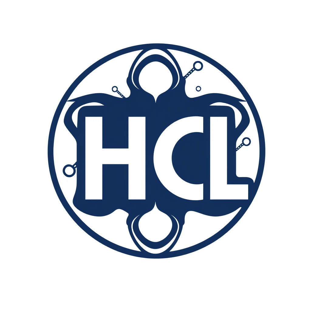 Logo for a microbiological science lab that includes the letters "HCL". - Image