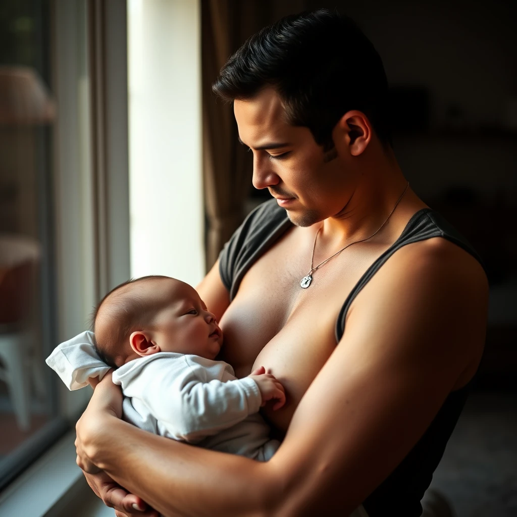 woman adult breastfeeding a man