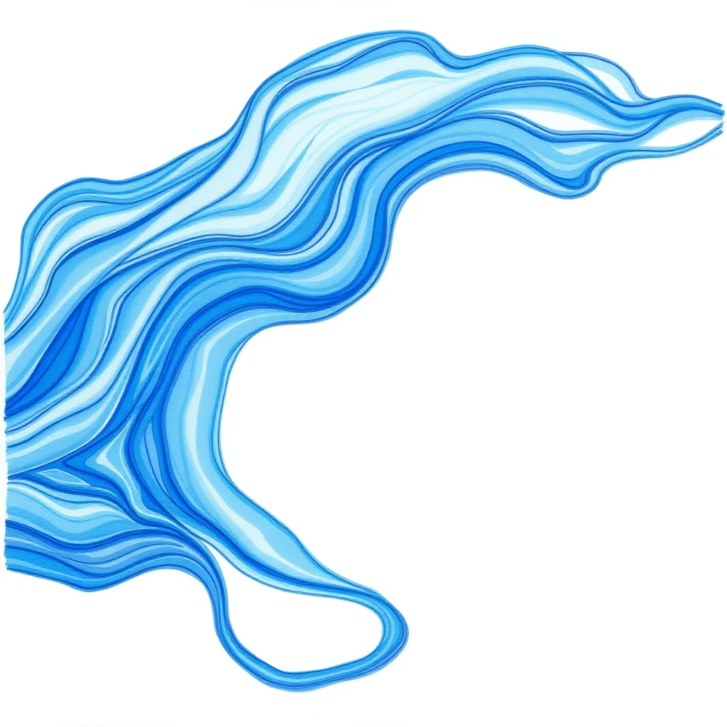 Draw a flow with the color blue. - Image