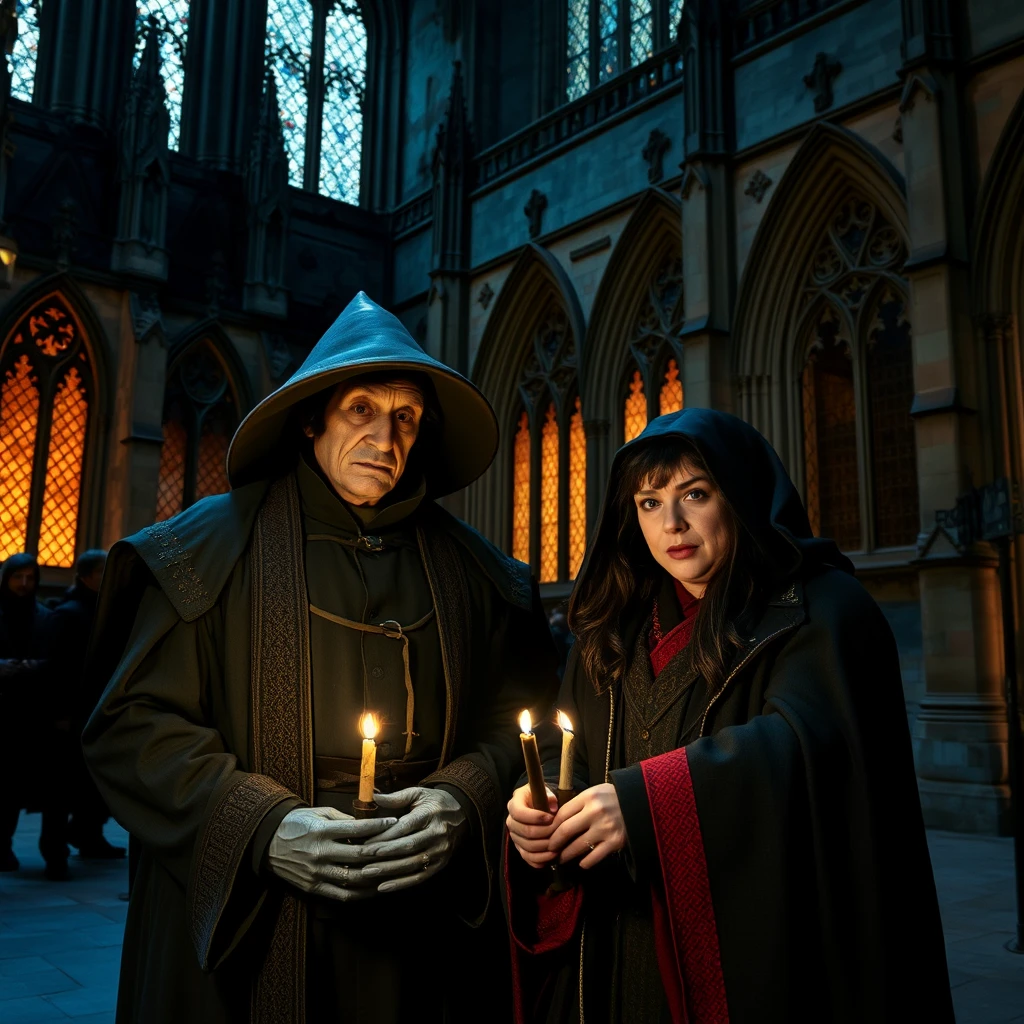 Severus Snape with McGonagall in Notre Dame.