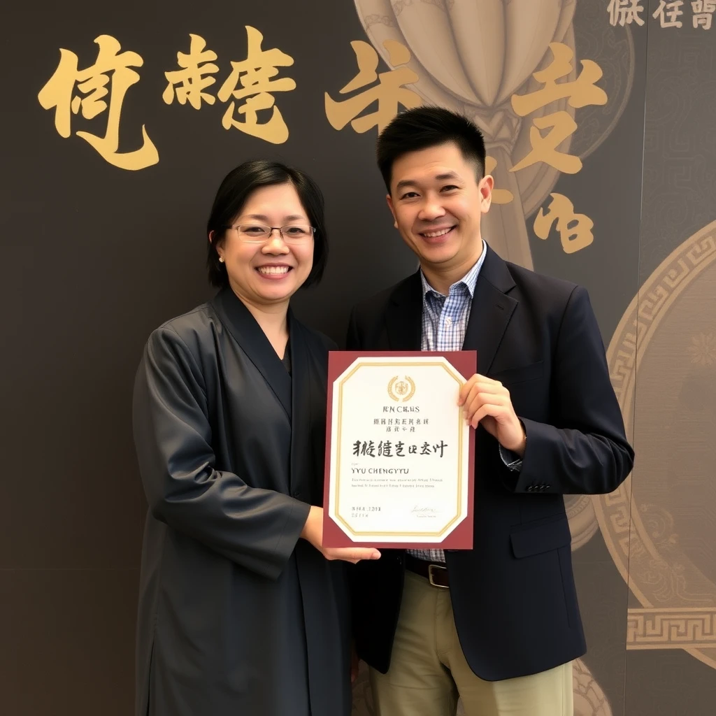 Certificate of Perseverance Awarded to Yu Chengyu - Image