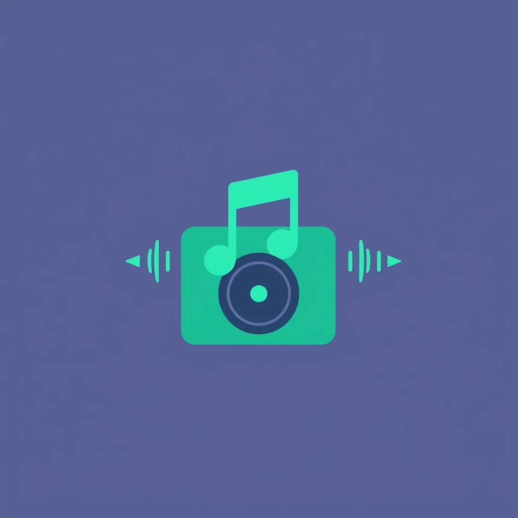 flat svg icon, music player, signal, green and blue, simple glyphs - Image