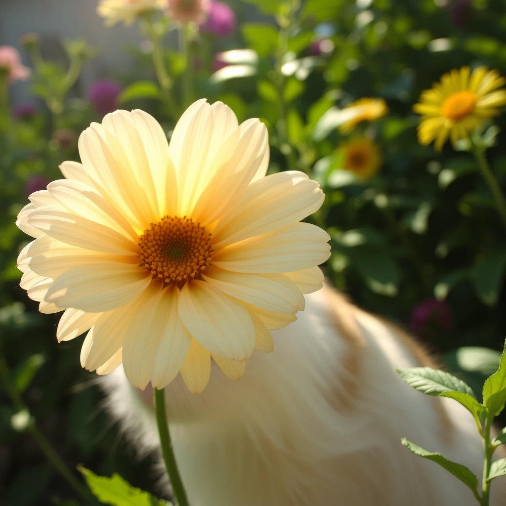 cat flower sun summer - Image