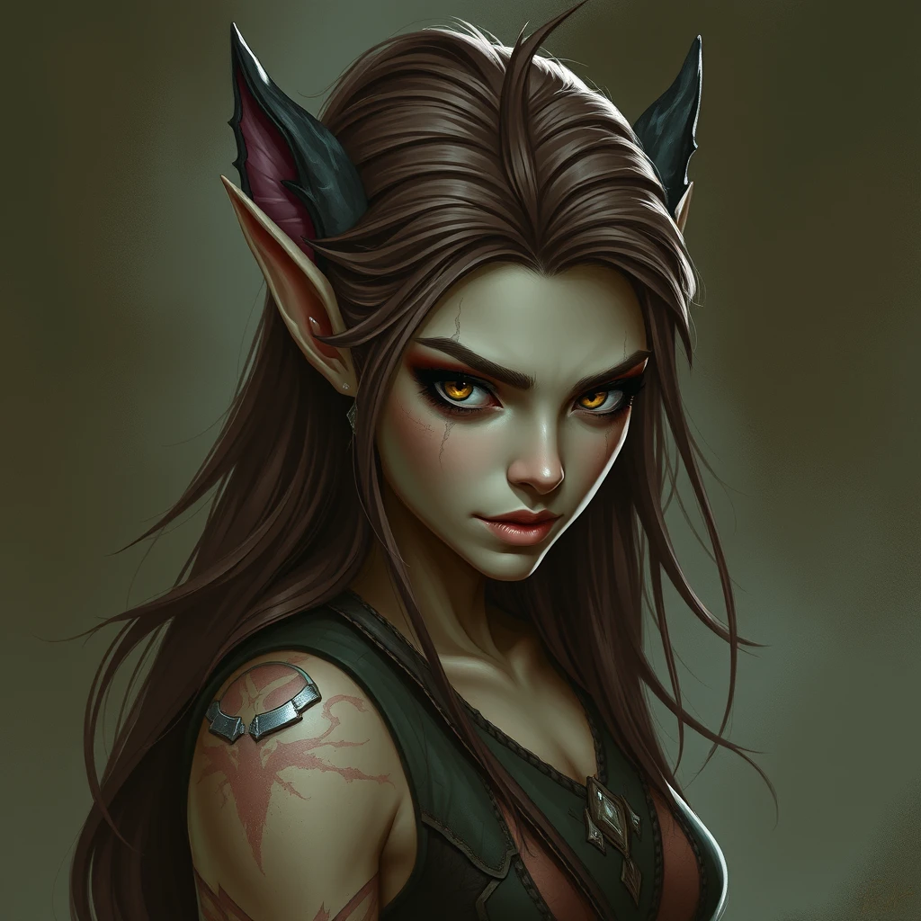 A female elf turning into a werewolf. - Image