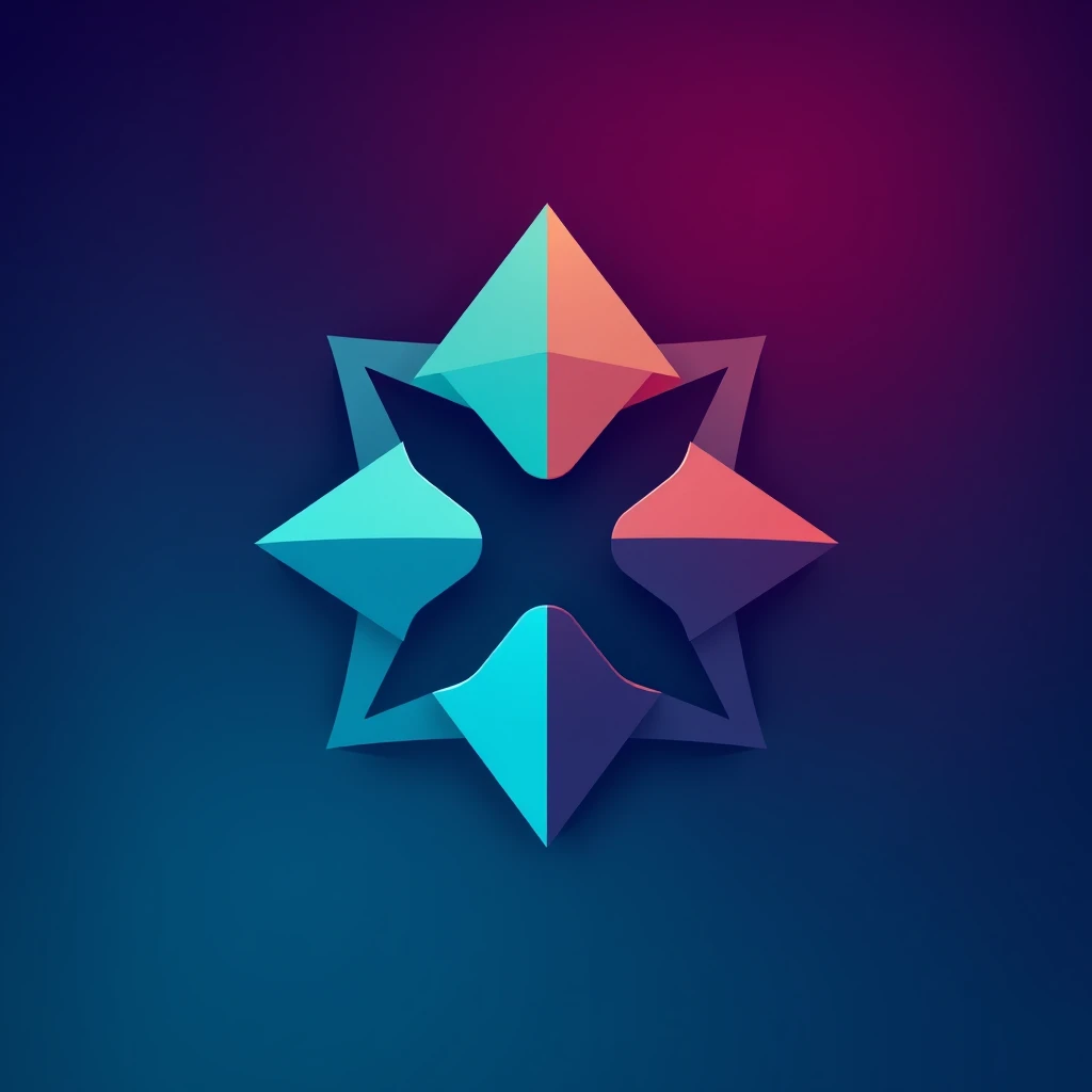 Generate an icon composed of geometric shapes in cool tones. It signifies concealment and covert operations.