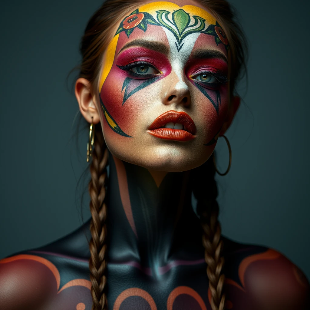 body paint female model, full body - Image