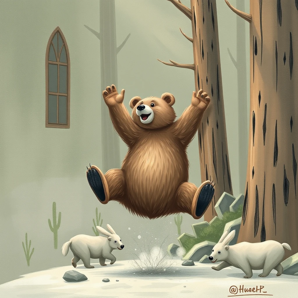 'Pu the Bear jumps'