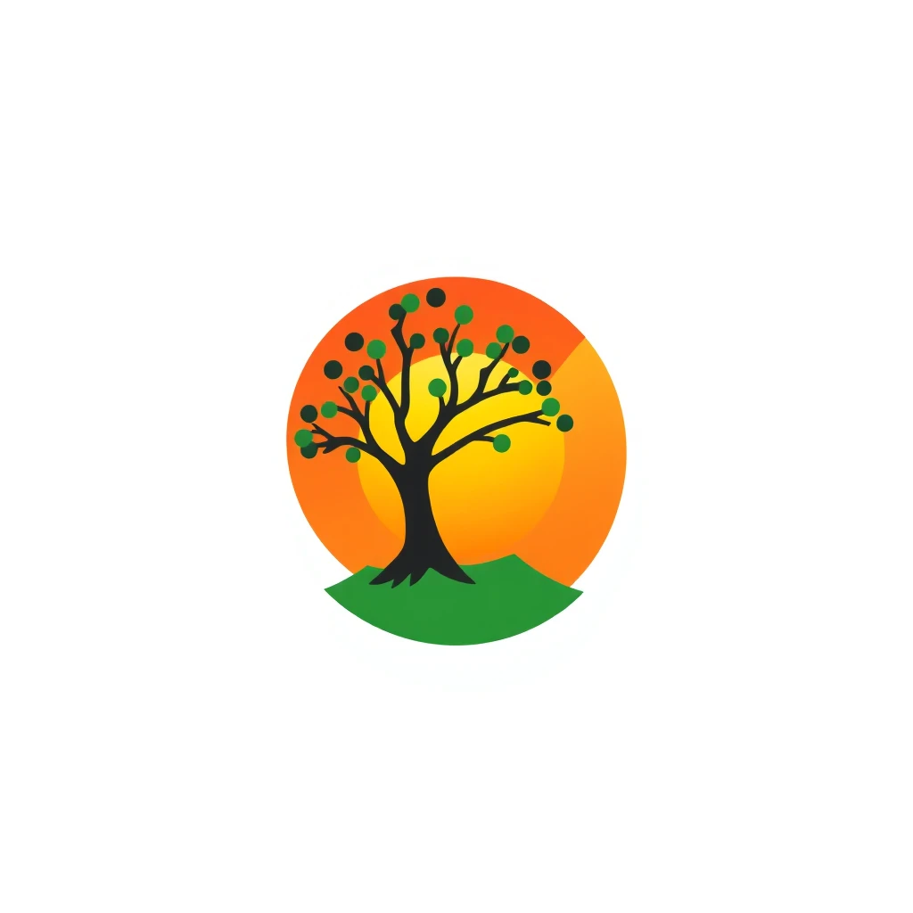 Google logo icon, composed of a tree, the sun, the moon, high quality, reality. - Image