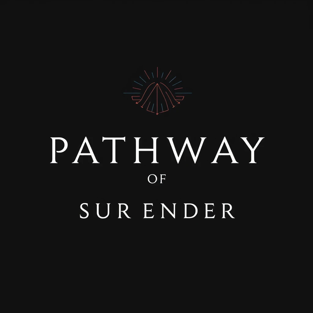 "Pathway of Surrender Logo, minimal, black background"