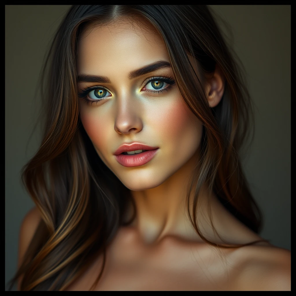 A hyper-realistic image of a very attractive woman.