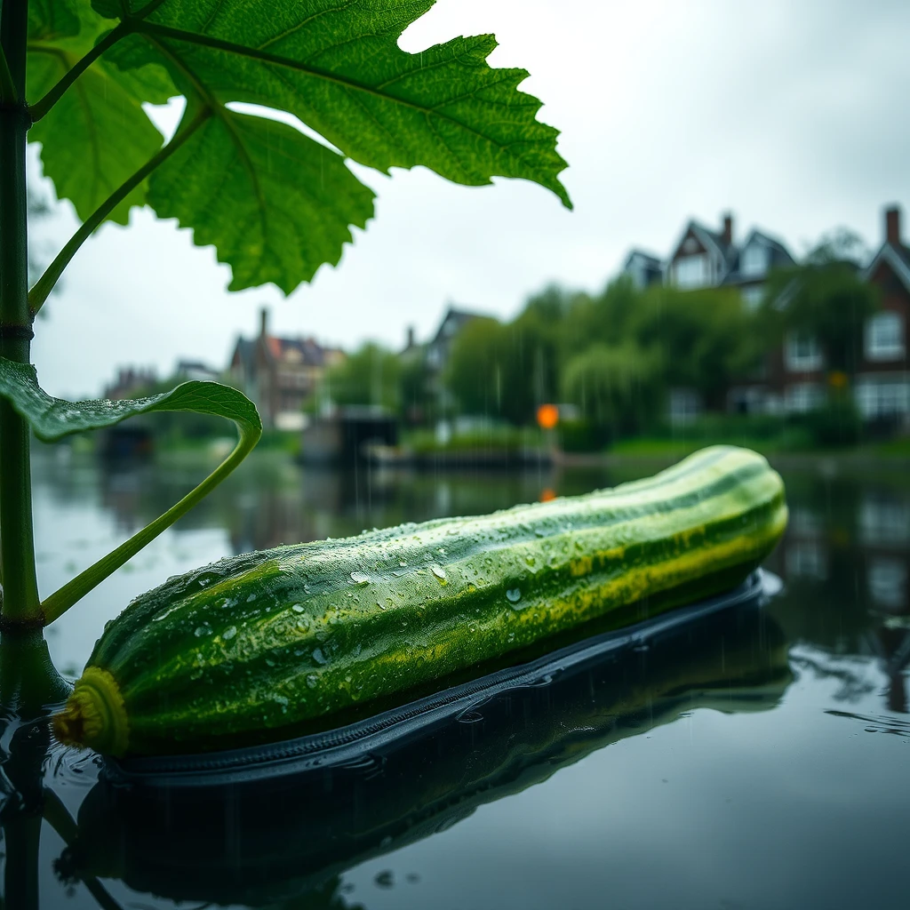 "Spreewald cucumber on the Loreley in the rain" - Image