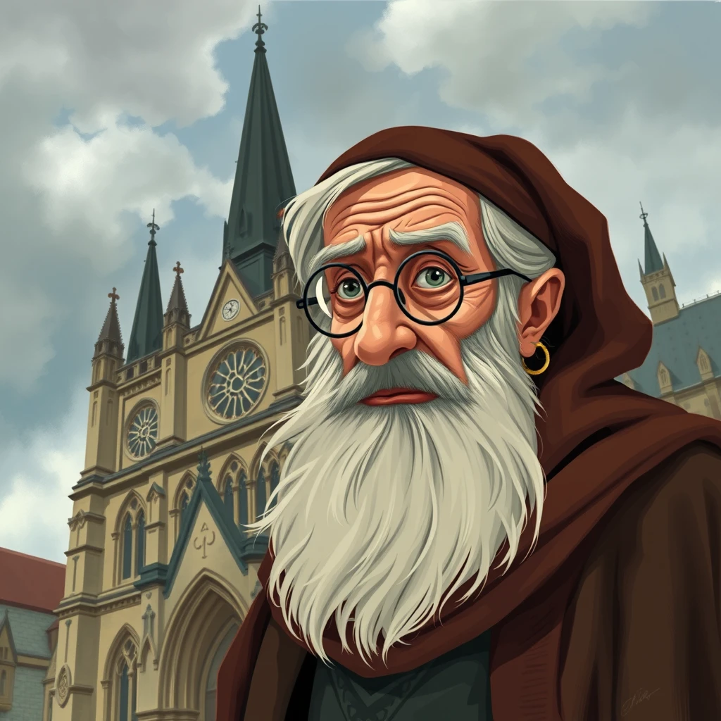 Harry Potter as an old man in Notre Dame - Image