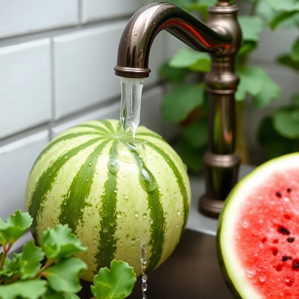 Watermelon sparkling faucet growing