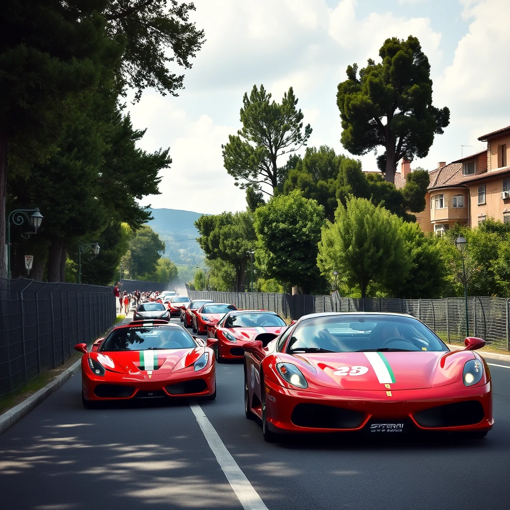 Ferraris racing in Italy