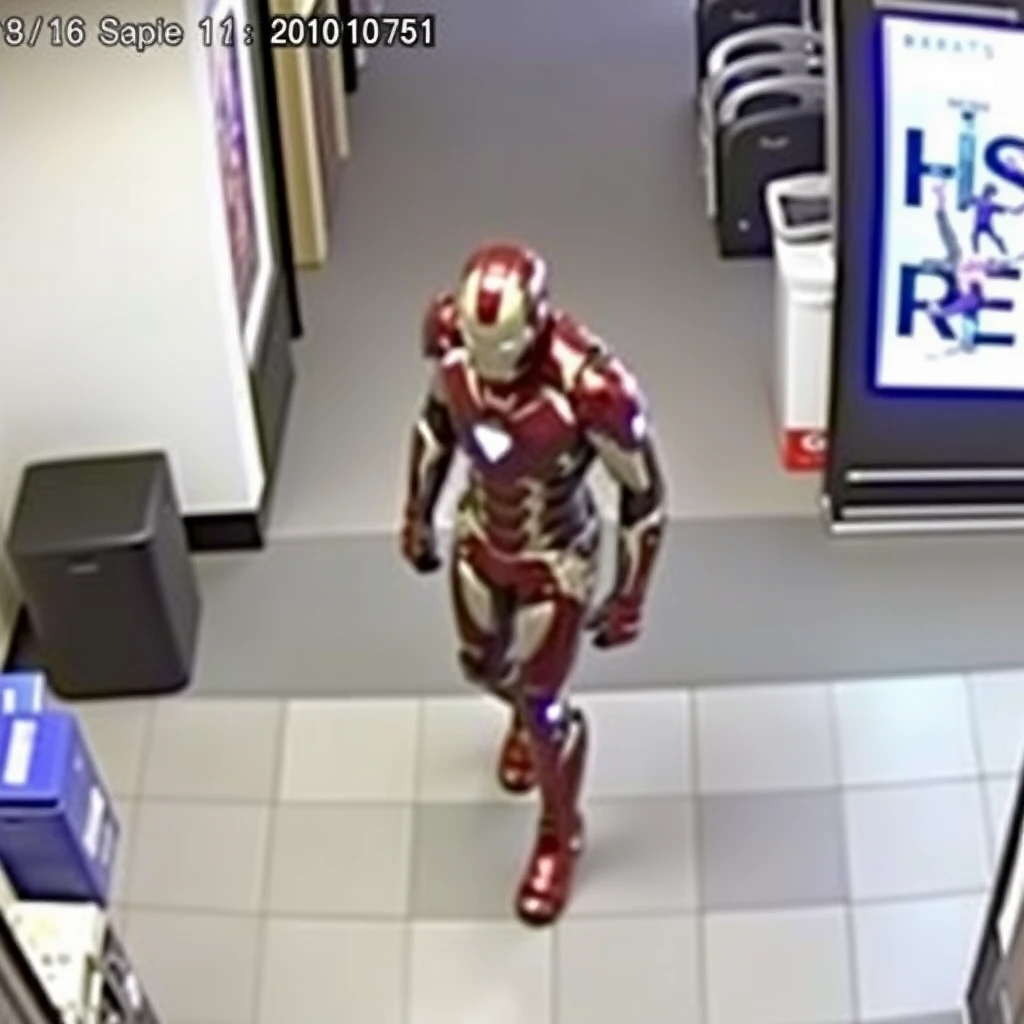 Lost CCTV footage of a man stealing an IronMan suit - Image