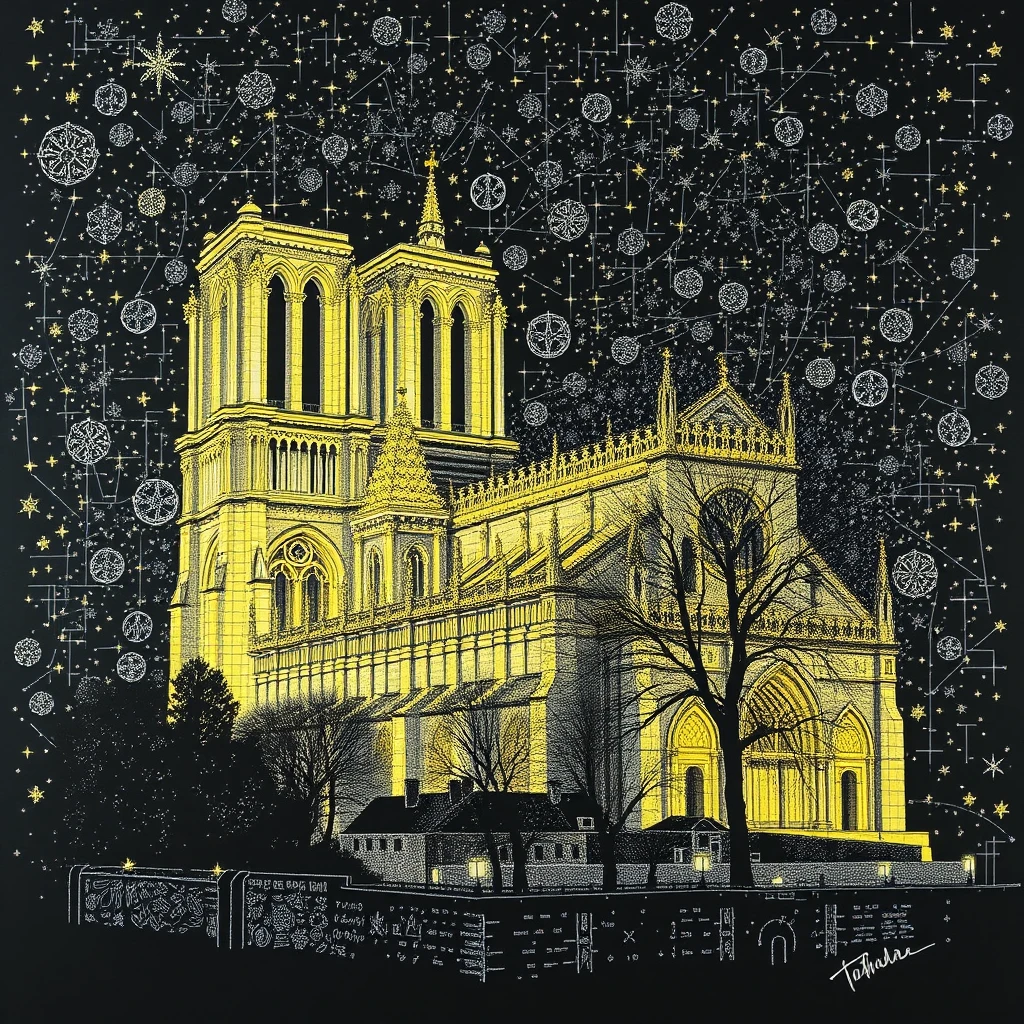 Pointillism: Notre Dame - Image