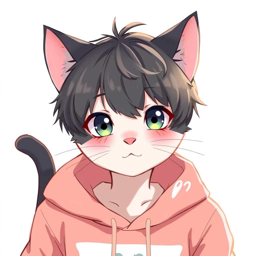 cute anime cat boy, pastel - Image